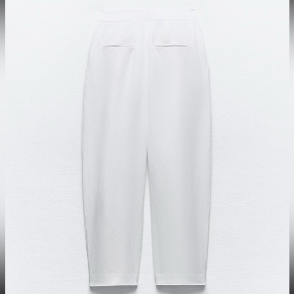 ZARA Linen Blend Pleated Pants - Picture 4 of 6